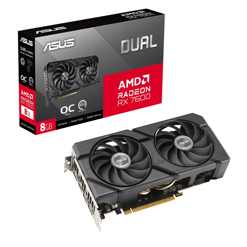 ASUS Dual Radeon RX 7600 EVO OC, 8192 MB GDDR6