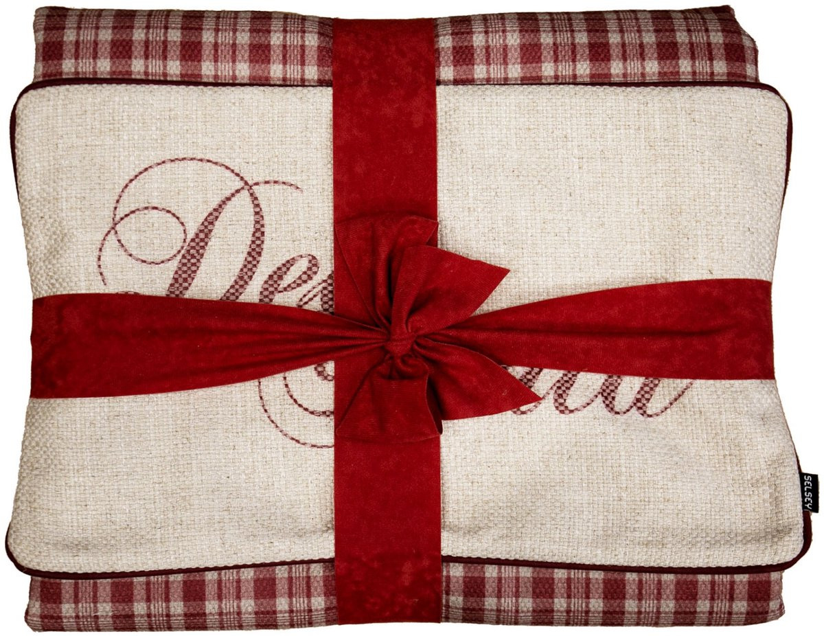 Selsey Dear Santa sprei en kussensloop - Rood