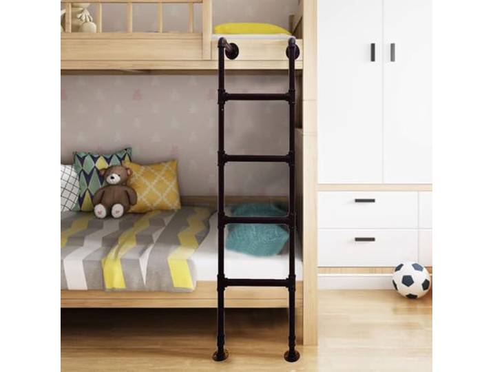 Gaommini Höhe Eingang Ausstieg Leiter Industrielle Eisen RV Bett Sicherheit Aufstieg Leiter für Zuhause Dachboden Dachgeschoss-Wohnheim, Kellerleiter, Fensterbrunnenleiter(110cm/43in)