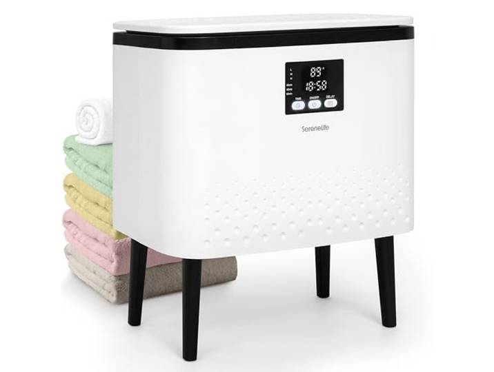 SereneLife Chauffe-serviettes Rectangulaire – Chauffe-serviettes Chaud à Grande Capacité de 20L pour Salle de Bain\, Tubulure en Acier Inoxydable\, Opération à Un Clic\, Arrêt Automatique\, Contient