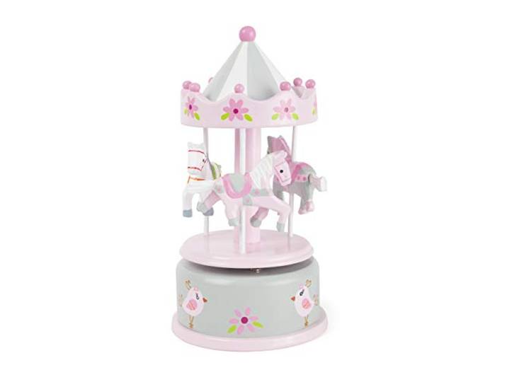 small foot Muziekdoos paardencarrousel, van hout, paardencarrousel met melodie, ideaal als slaaphulp, 11230