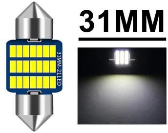 Inspired Living Premium Canbus LED Festoon Bulbs 12V Ultra Bright C5W Interior & License Plate Light Upgrade 31mm 2pcs