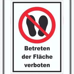 HB-Druck Betreten der Fläche verboten Aufkleber A8 (52x74mm)