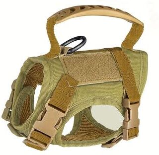 Inspired Living Khaki Tactical Escape Proof Cat Walking Vest & Adjustable Leash Set khaki