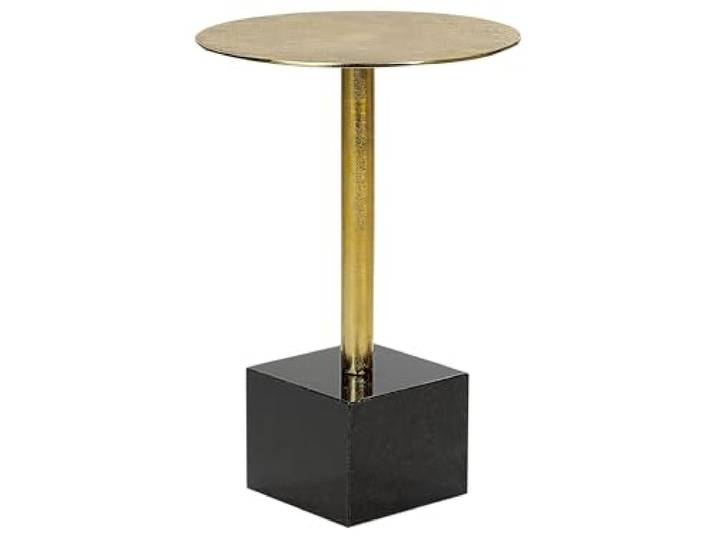 Beliani Beistelltisch Gold Aluminium Rund aus Elegant Metall, E-Coating, Belastbarkeit 5 kg, 30 x 30 x 54 cm