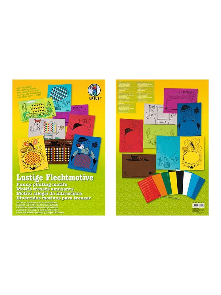 URSUS Flechtmotive-Bastelset "Lustige Flechtmotive" in Bunt - onesize