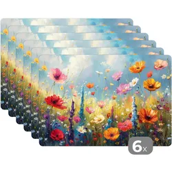 PLATZSETS 6er-Set Blumen - Natur - Botanik - Kunst Tischunterlage 45x30 cm