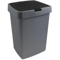 Sunware Mülleimer, Abfalleimer, Kunststoff, grau/schwarz, 25l, eckig, Höhe:42cm