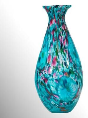 Dale Tiffany Inc Leona Glass Vase Blue , Blue