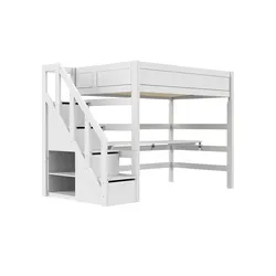 Lifetime Hochbett mit Treppe   ¦ weiß ¦ Maße (cm): B: 257 H: 177 T: 132.0