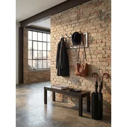 Wandgarderobe Metall Silber Modern 65x30x10 cm
