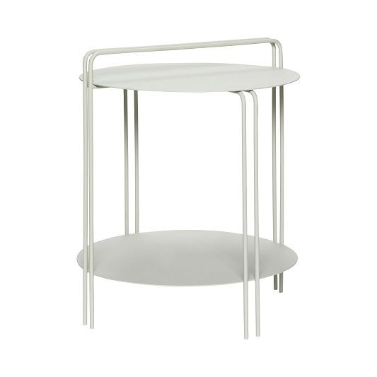 Hubsch Bijzettafel grijs metaal