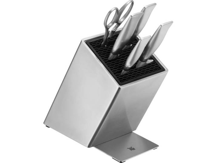 WMF Messerblock Grand Gourmet, Edelstahl, Metall, 6-teilig, Kochen, Küchenmesser, Messersets