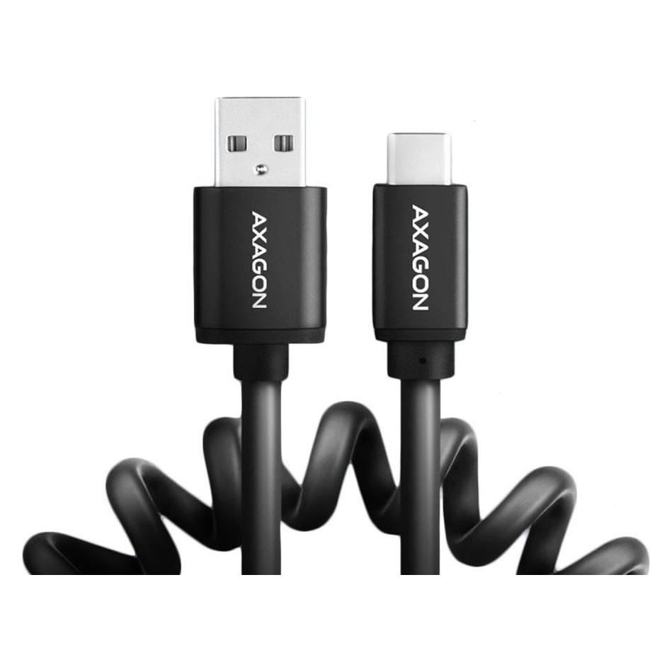 Axagon BUCM-AM10TB Twister-Kabel, USB-C auf USB-A 2.0 (0.60 m, USB 2.0) (BUCM-AM10TB)