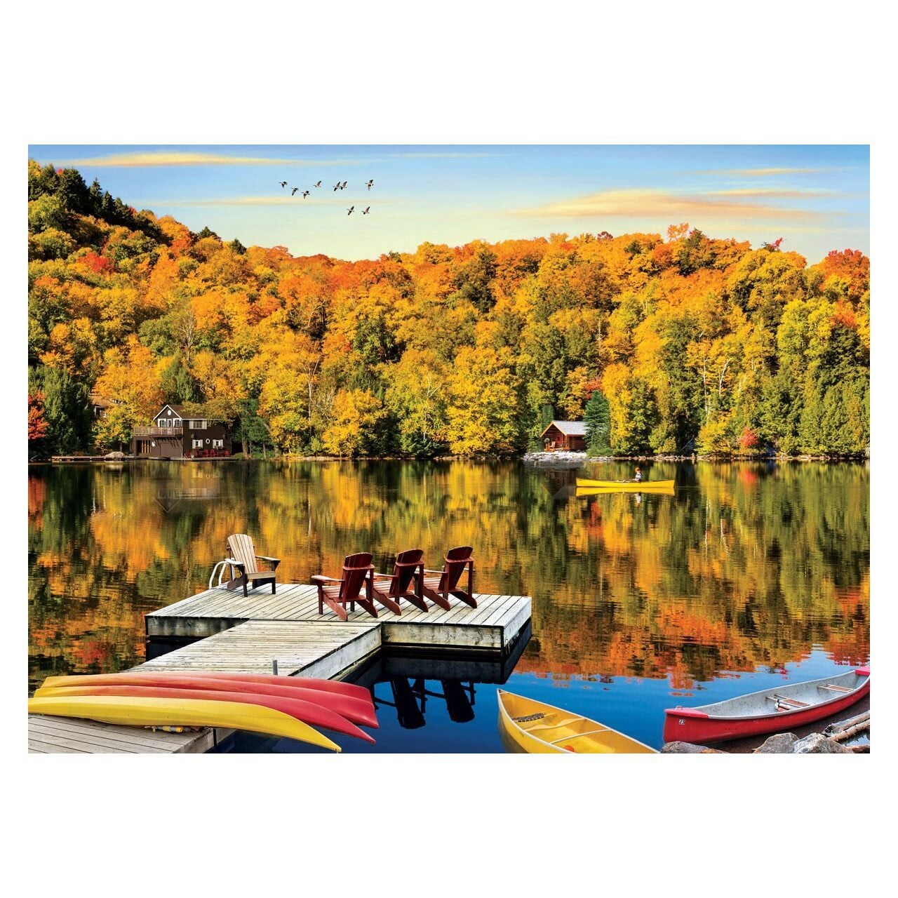 Eurographics Puzzel Huisje aan het meer Quebec 1000 stukjes Landschap