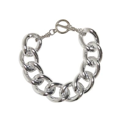 Armband URBAN CLASSICS "Urban Classics Unisex Flashy Chain Bracelet" Gr. L, silber, Armbänder, Damen, L/XL, Aluminium, Armband