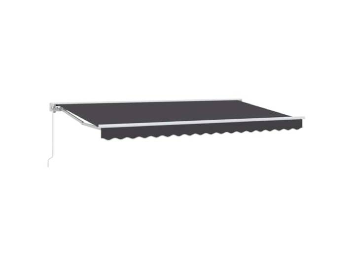 Rollo, einziehbar, Anthrazit, 400 x 200 cm, für den Außenbereich Farbe anthrazit, Rahmen weiß, Aluminium, Polyester mit PU-Beschichtung, Kurbel 165 U-Form, Außeneinsatz