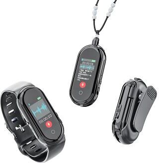 LightInthebox S36A Bluetooth AI Voice Recorder, Pendant Back-Clip ID Badge, Real Time Transcription, Translation, Summary, Mind Map, One Click Audio to Text, 256 Language Support for Office and Learning