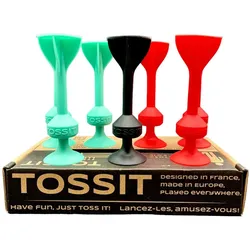 Tossit Saugnapf-Darts - Set für 2 Spieler - Rot-Cyan (Deutsch, Französisch, Multilingual, 2 Spieler)