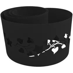 zaun|zu® Sichtschutzstreifen PREMIUM Dekor Floral #2 Sichtschutz Schwarz 2,55m