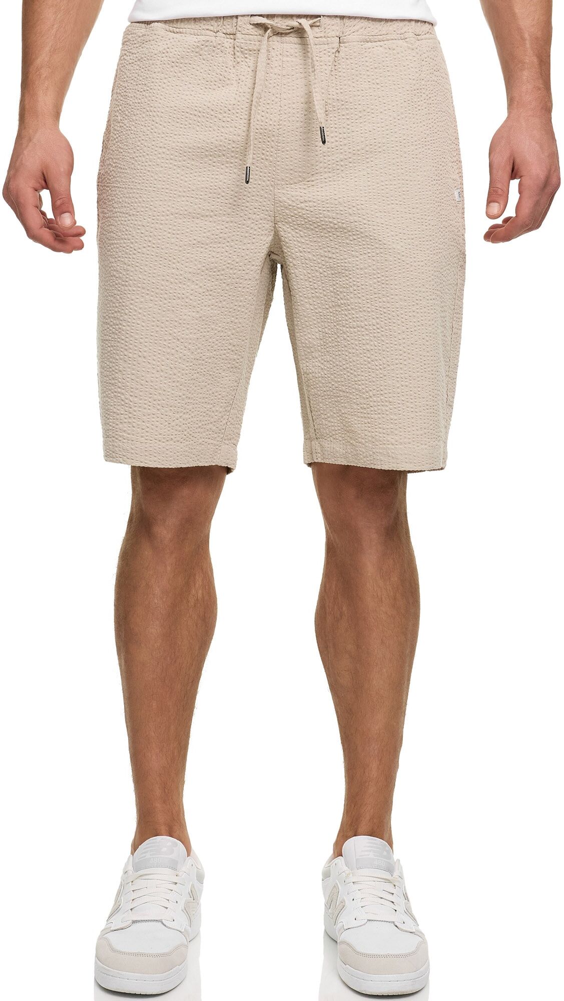 Shorts INDICODE "INDrum", Herren, Gr. XXL, N-Gr, beige (kit), Web, Obermaterial: 100% Baumwolle, unifarben, regular fit knielang, Hosen Shorts kit XXL, N-Gr