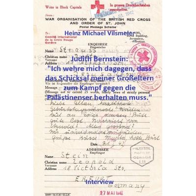 Judith Bernstein: 'Ich wehre mich dagegen, dass das Schicksal meiner Großeltern zum Kampf gegen die Palästinenser herhalten muss.'; Taschenbuch von