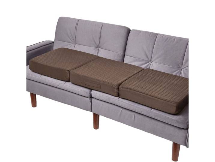 SOFA-AUFLAGE braun 100/50/10 cm – Velours-Sitzkissen orthopädisch