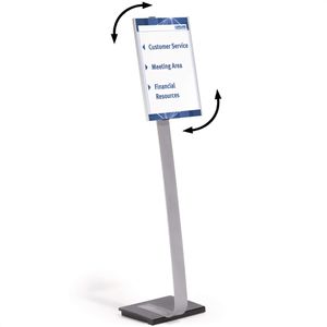 Durable Infoständer 481323 aus Aluminium, silber, A3, 125 cm Höhe, Hoch- oder Querformat