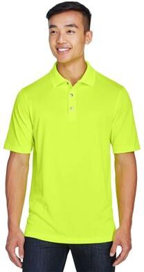 Harriton M345 Men's Advantage Snag Protection Plus IL Snap Placket Polo Shirt in Safety Yellow size Small   Polyester
