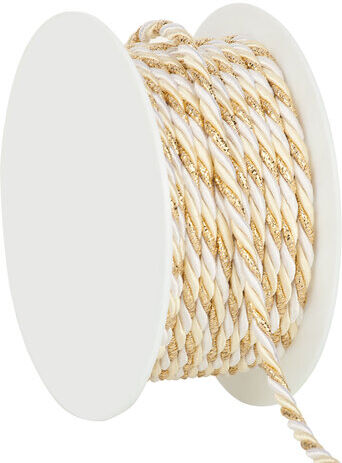 Kordel, creme-weiß-gold, 4 mm, 10 m