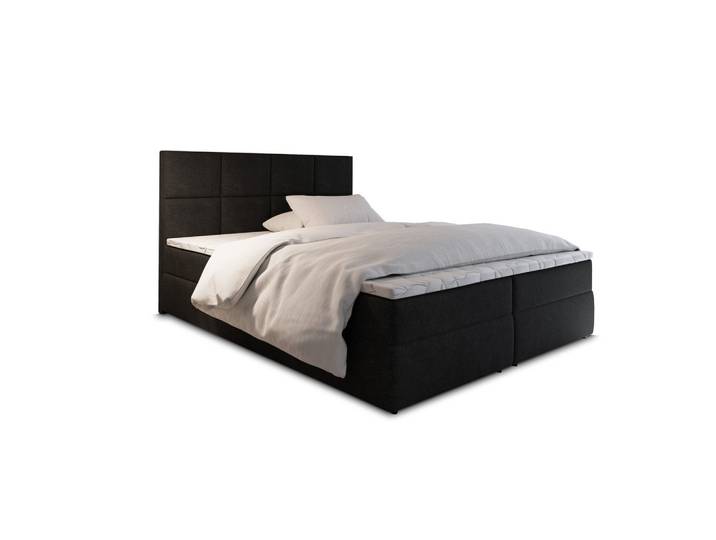 BOXBETT LENA 140x200 cm mit Matratze und Topper - Anthrazit