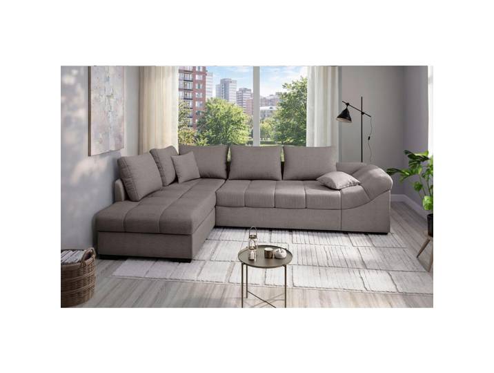 Eckschlafsofa, Graubraun, 298x202 cm, Textil, Liegefunktion & Rücken Echt, Modern, MID.YOU