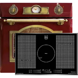 Kaiser Herd-set Elektro Backofen EH 6355 RotEm +KCT 777 FI La Perle Induktions Kochfeld 77cm