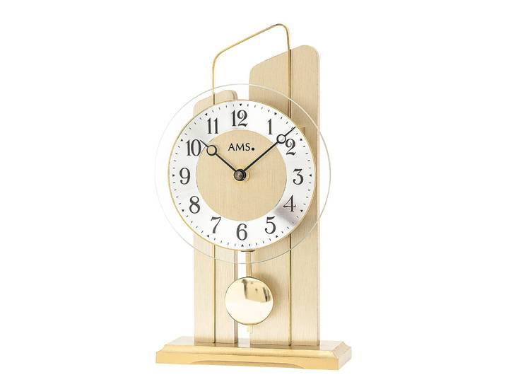 Horloge Edenbach MDF panneau de fibres à densité moyenne verni 14 x 25 x 6cm Doré/Doré