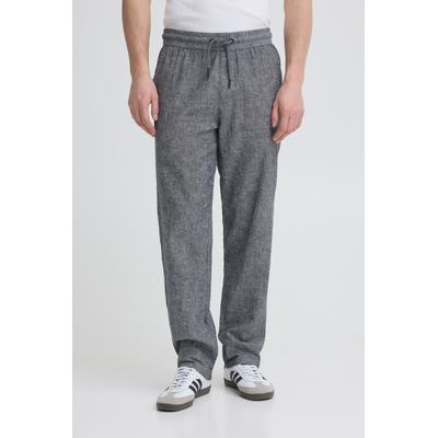 Schlupfhose BLEND "BHABAN LIN PANTS PP NOOS", Herren, Gr. XXL, N-Gr, grau (schwarz beauty), Web, Obermaterial: 70% Baumwolle, 30% Leinen, unifarben, relaxed fit lang, Hosen Schlupfhose, sommerlich, mit hohem Baumwollanteil
