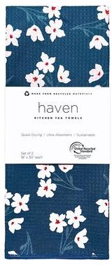 KAF Home "Printed GRS Microfiber Towels - 18 x 30"" - Set of 2"