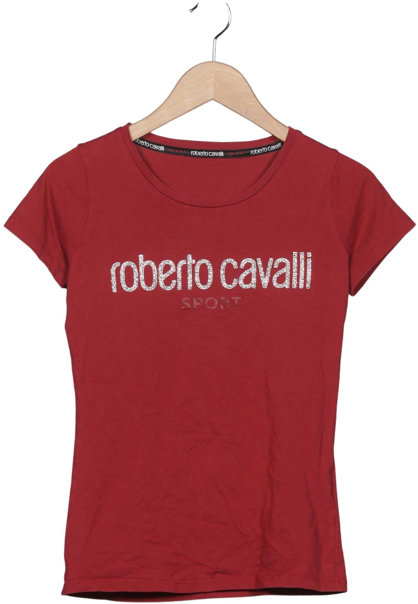 Roberto Cavalli Damen T-Shirt, Rot, Gr. S, Baumwolle / Elasthan - Second Hand