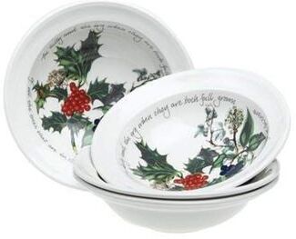 Portmeirion Set of 6 Holly and Ivy Cereal Bowls - 6.5 inch