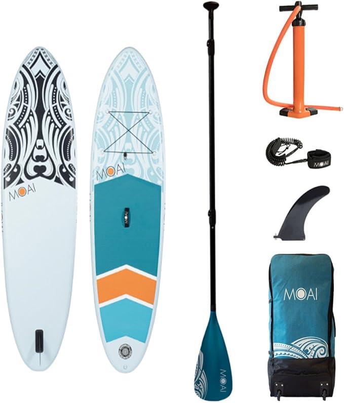 9'5" SUP Stand Up Paddle Board - Premium-Paket inklusive Fiberglass Paddel, Tasche, Pumpe und Flosse Aufblasbar Sup Board