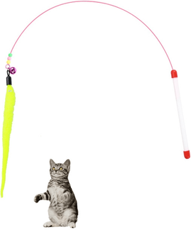 Inspired Deals Interactive Cat Wand Toy With Bell Flexible Steel Teaser Stick For Active Play Caterpillar