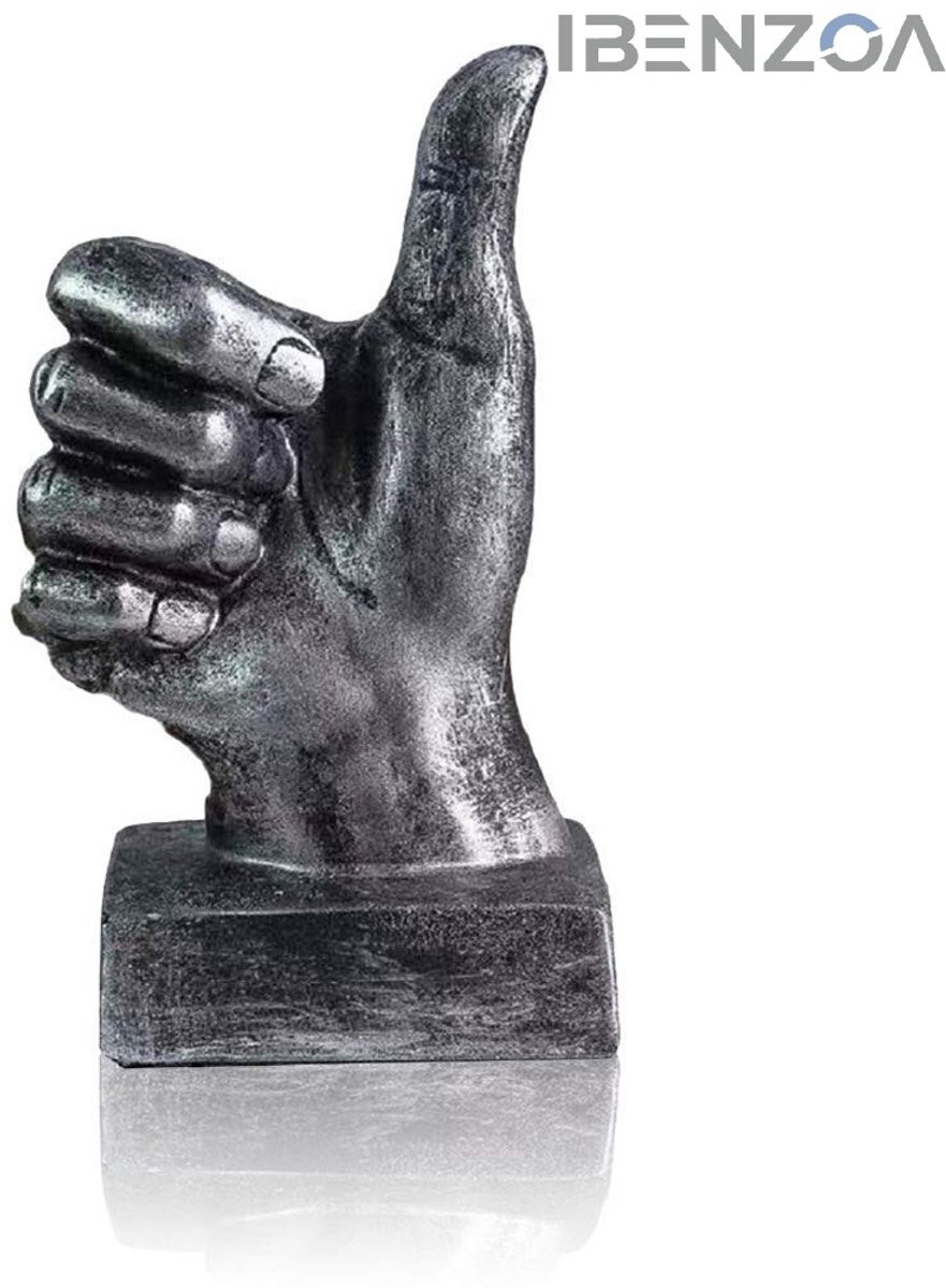 Ibenzoa Decoratief beeld Handsculptuur Zilver H 15 cm