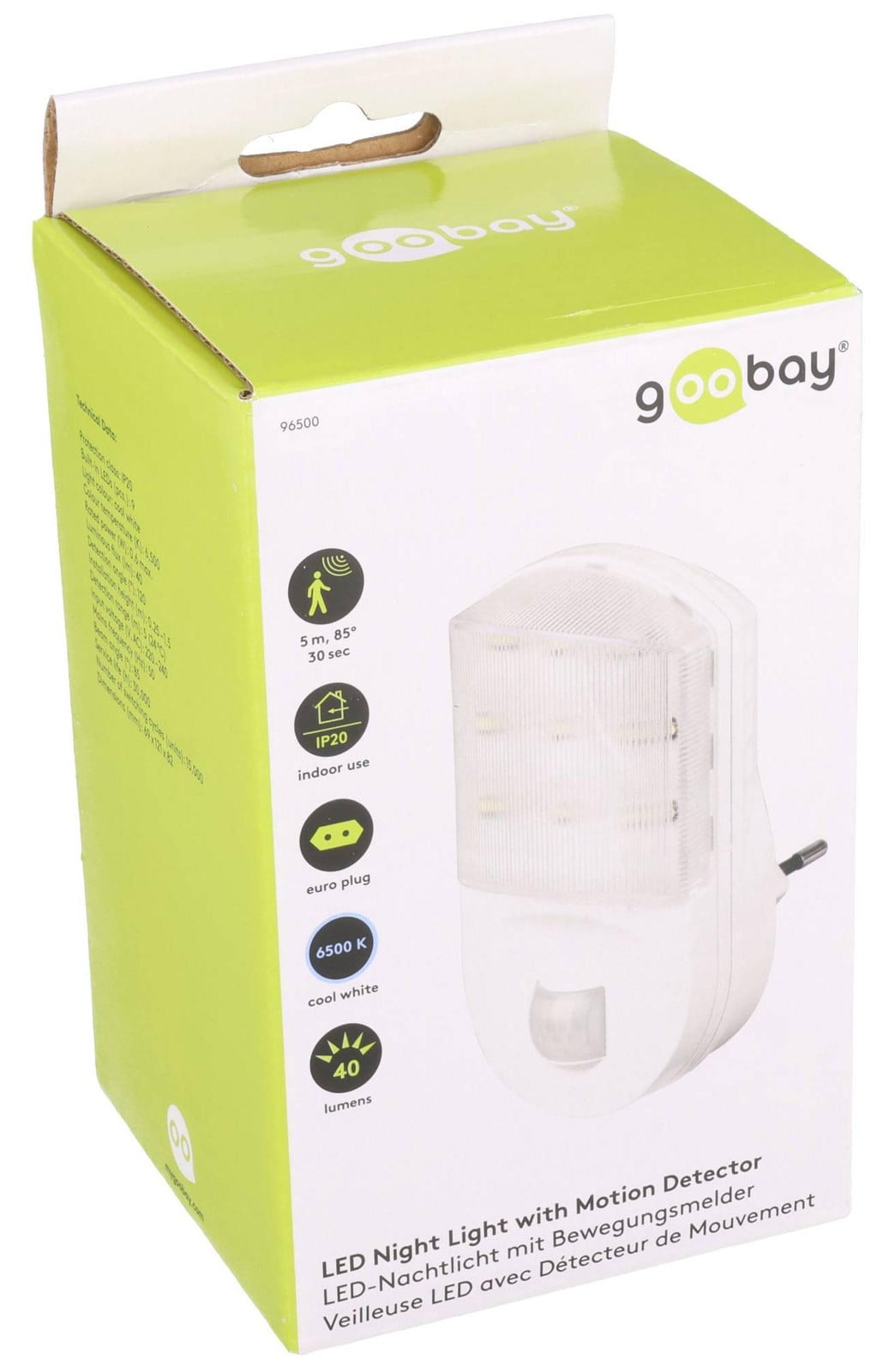 AccuCell LED-nachtlamp rond met infrarood bewegingssensor en schemersensor
