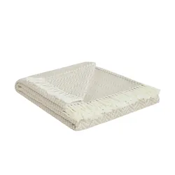 como Jacquard Plaid  Zick Zack ¦ beige ¦ Maße (cm): B: 130