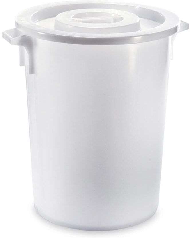 Giganplast Bidone con Coperchio 30 l Bianco Corallo