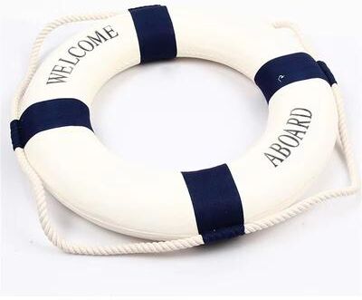 Inspired Finds Mediterranean Lifebuoy Wall Decor Nautical Hanging Ornament royal Dock