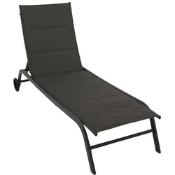 Loungeliege Polsterliege in Dunkelgrau 193 cm lang