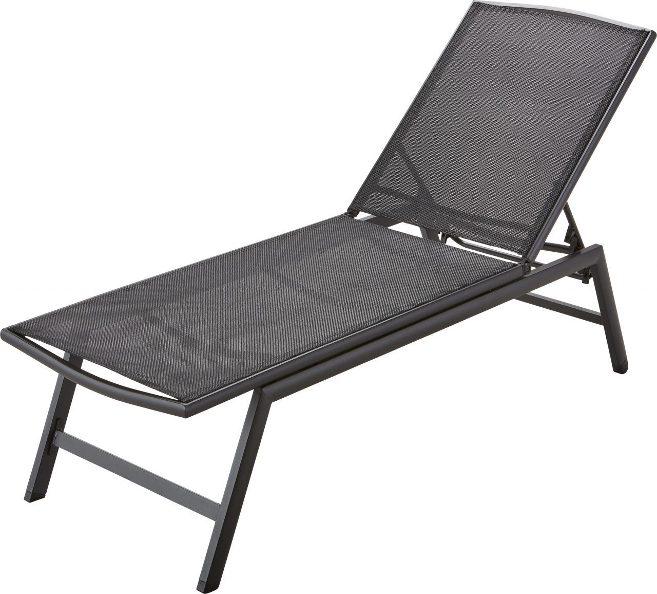 TrendLine Alu Sonnenliege Comfort Textilen Bespannung, schwarz