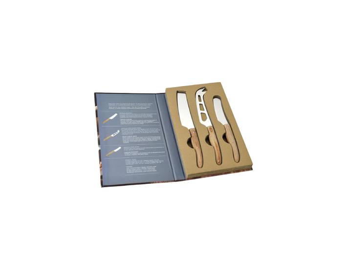 3-tlg. Gourmet-Set „For Cheese Lovers“ Silber, Braun Andrea House
