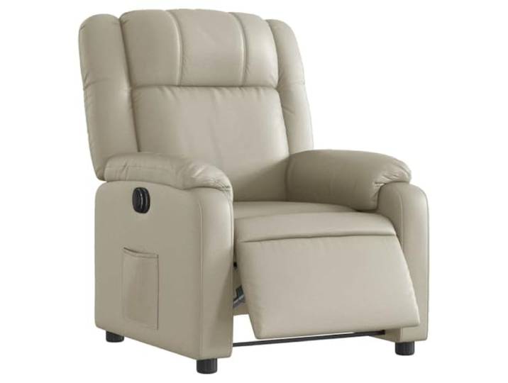 vidaXL Relaxsessel Elektrisch Creme Kunstleder