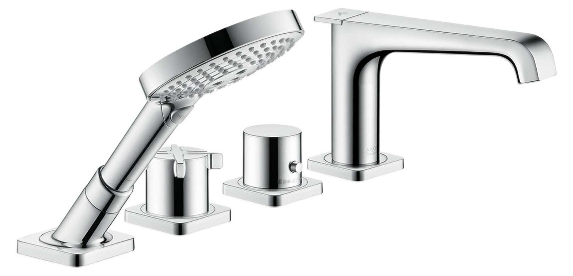 Badarmatur mit Thermostat, Ausladung 190 mm, 2 Verbraucher, Chrom